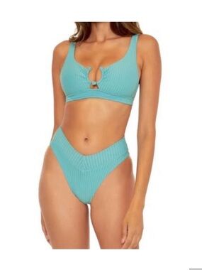 BECCA Textured Bikini Top in Mineral